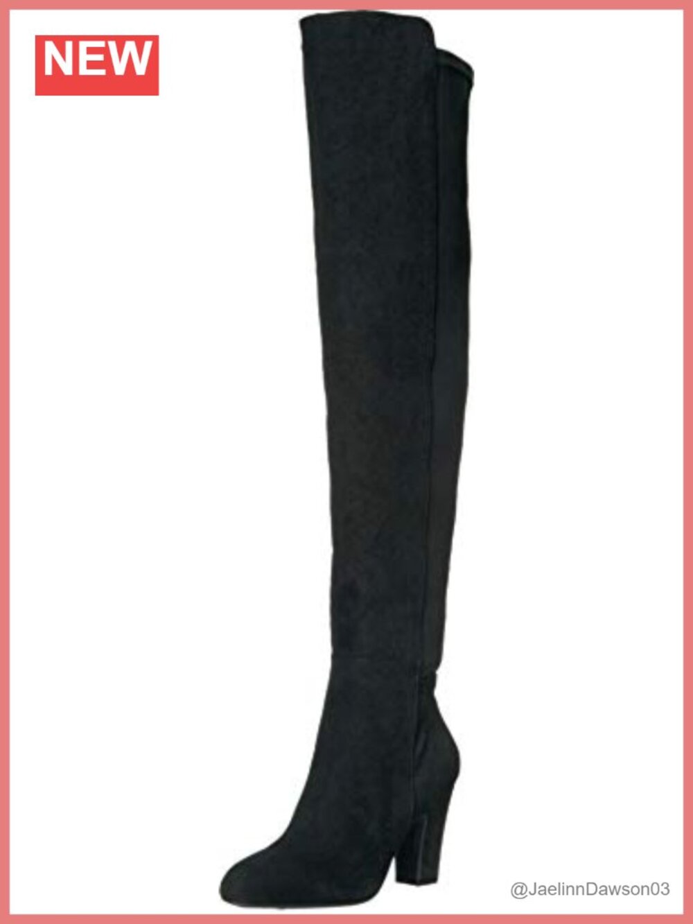 Over the Knee Suede Block Heel Boot Pull-On Round Toe Casual Fall